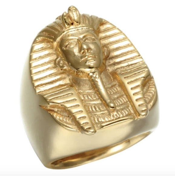 Pharaoh Gold Ring African Jewelry King Tut Ring - Picture 1 of 2